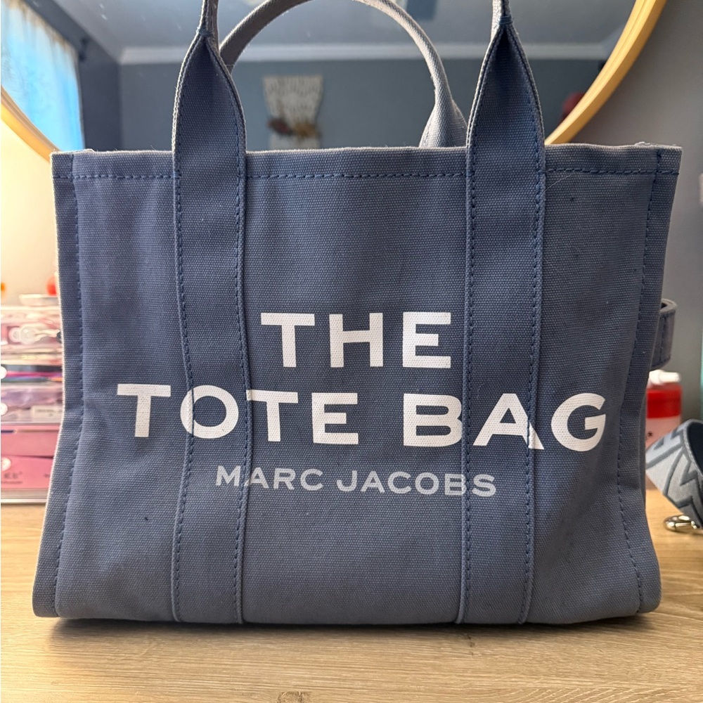 Marc Jacobs Blue Canvas Tote Bag